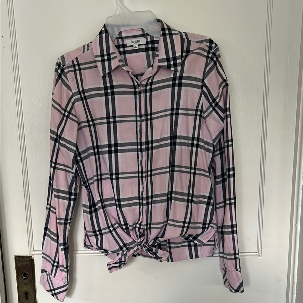 Topshop Pink Plaid Women's Top